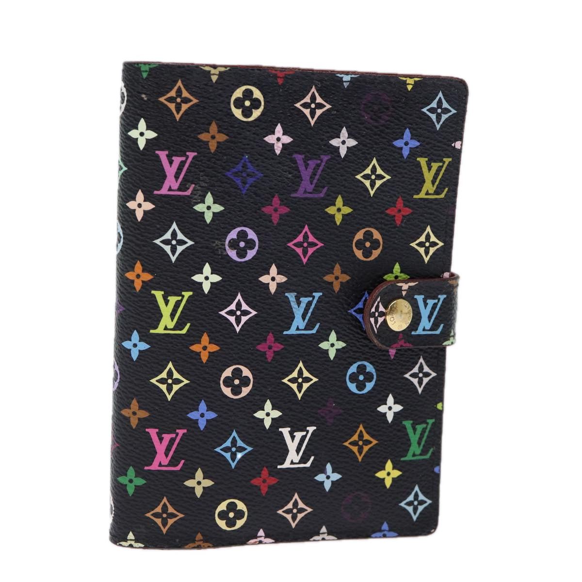LOUIS VUITTON Monogram Multicolor Agenda PM Day Planner Black R21076 Auth 71953