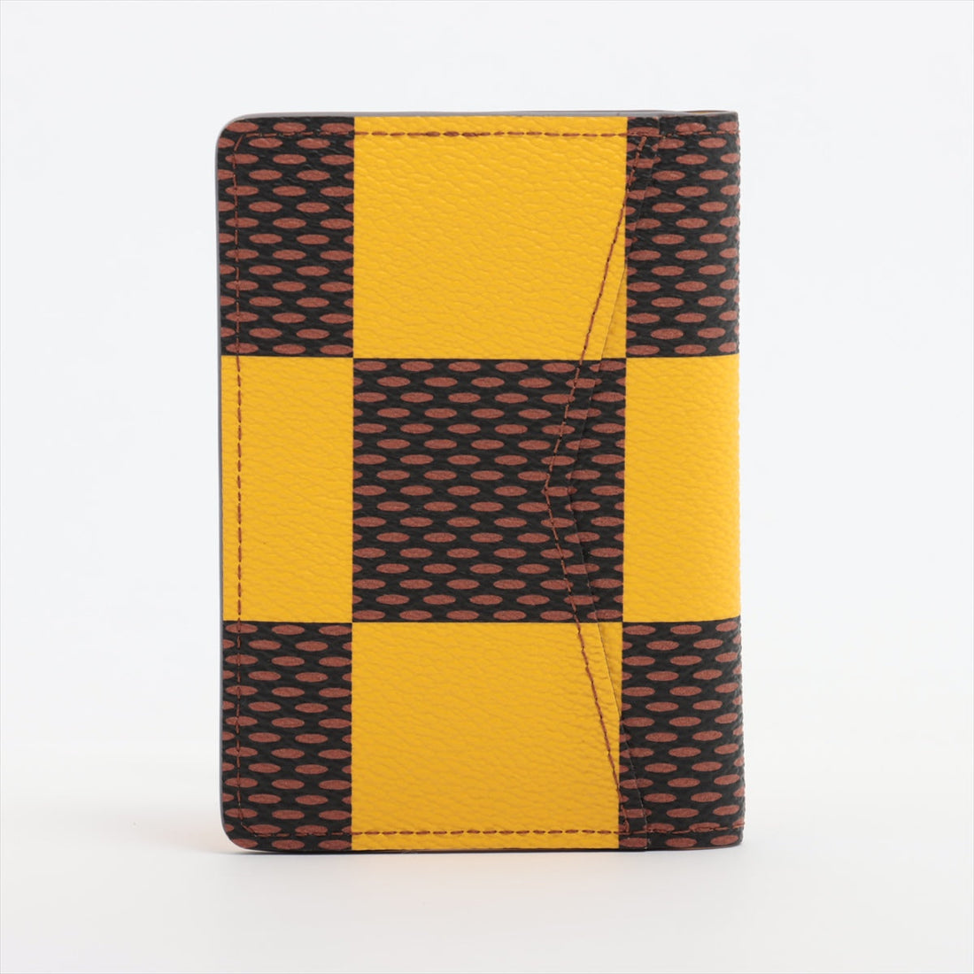 Louis Vuitton Damier Organizer Do Push N40596 Brown x Yellow   Card Case