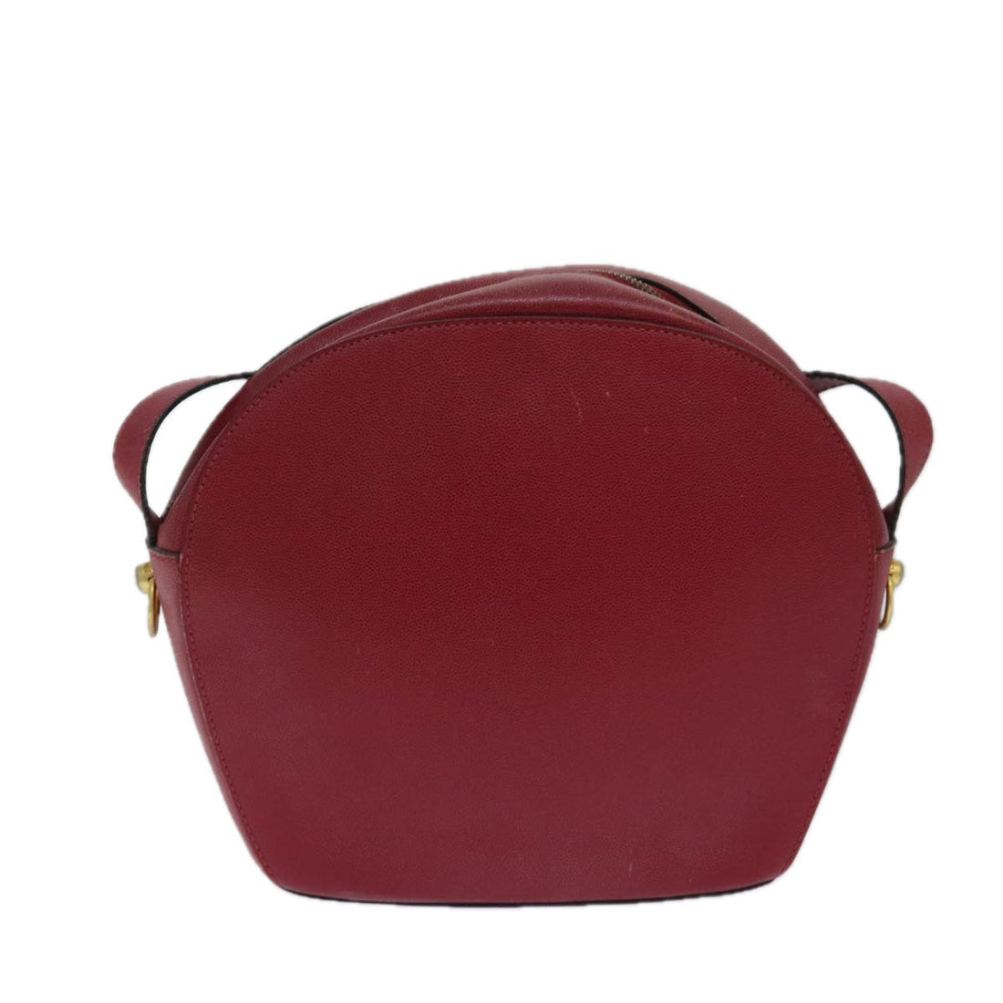 CELINE Shoulder Bag Leather Red Auth 72062
