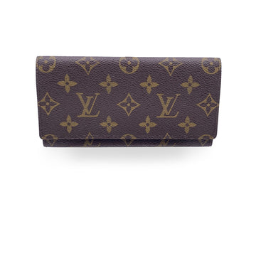 LOUIS VUITTON Vintage Brown Monogram Canvas Long Bill Wallet