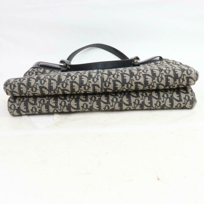 Dior Navy Trotter Print Diorissimo Patch Pocket Tote