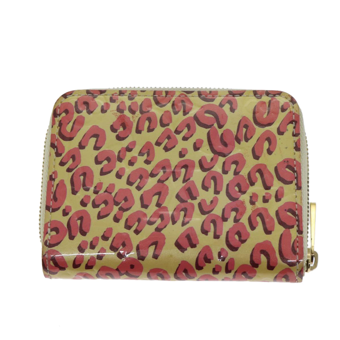 LOUIS VUITTON Vernis Leopard Zippy Coin Purse Purse Broncorail M91484 Auth 72623
