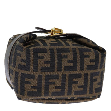 FENDI Zucca Canvas Hand Bag Brown Black Auth 72861