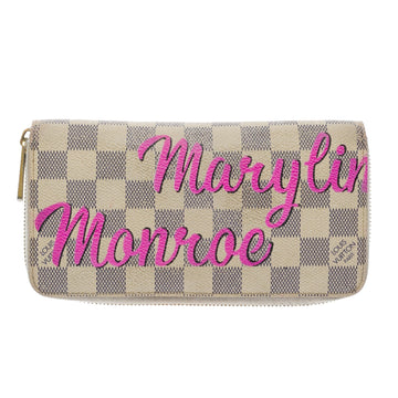LOUIS VUITTON Customized "Marilyn Monroe" Zippy wallet in damier azur canvas
