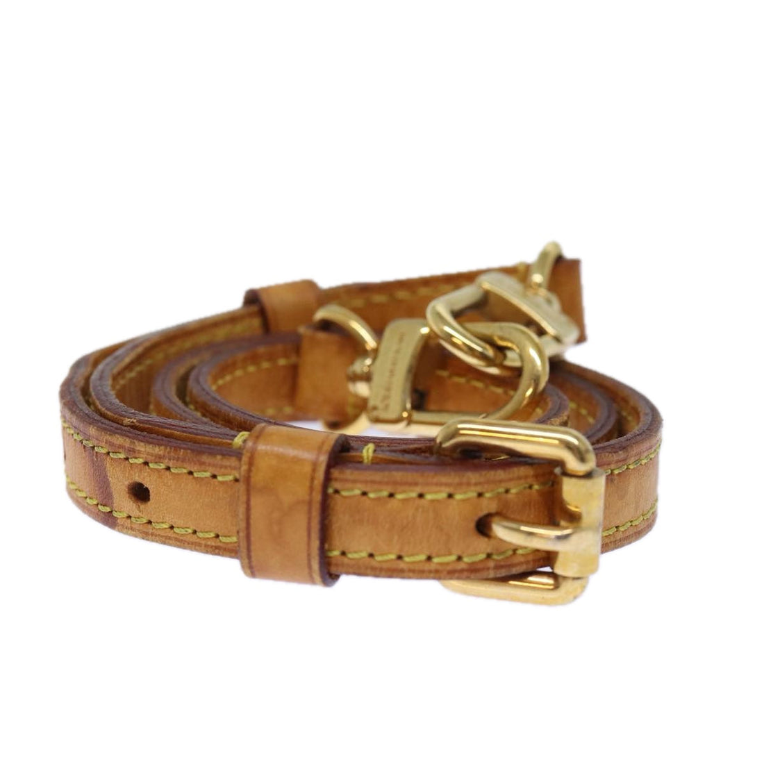 LOUIS VUITTON Adjustable Shoulder Strap Leather 27.2"-31.1" Beige Auth 73075