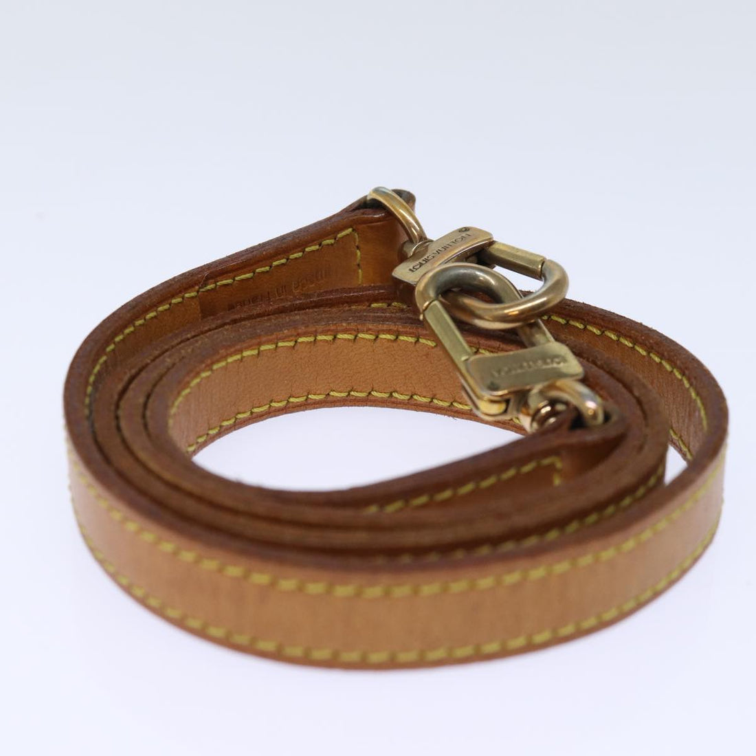 LOUIS VUITTON Shoulder Strap Leather 36.2" Beige LV Auth 73266