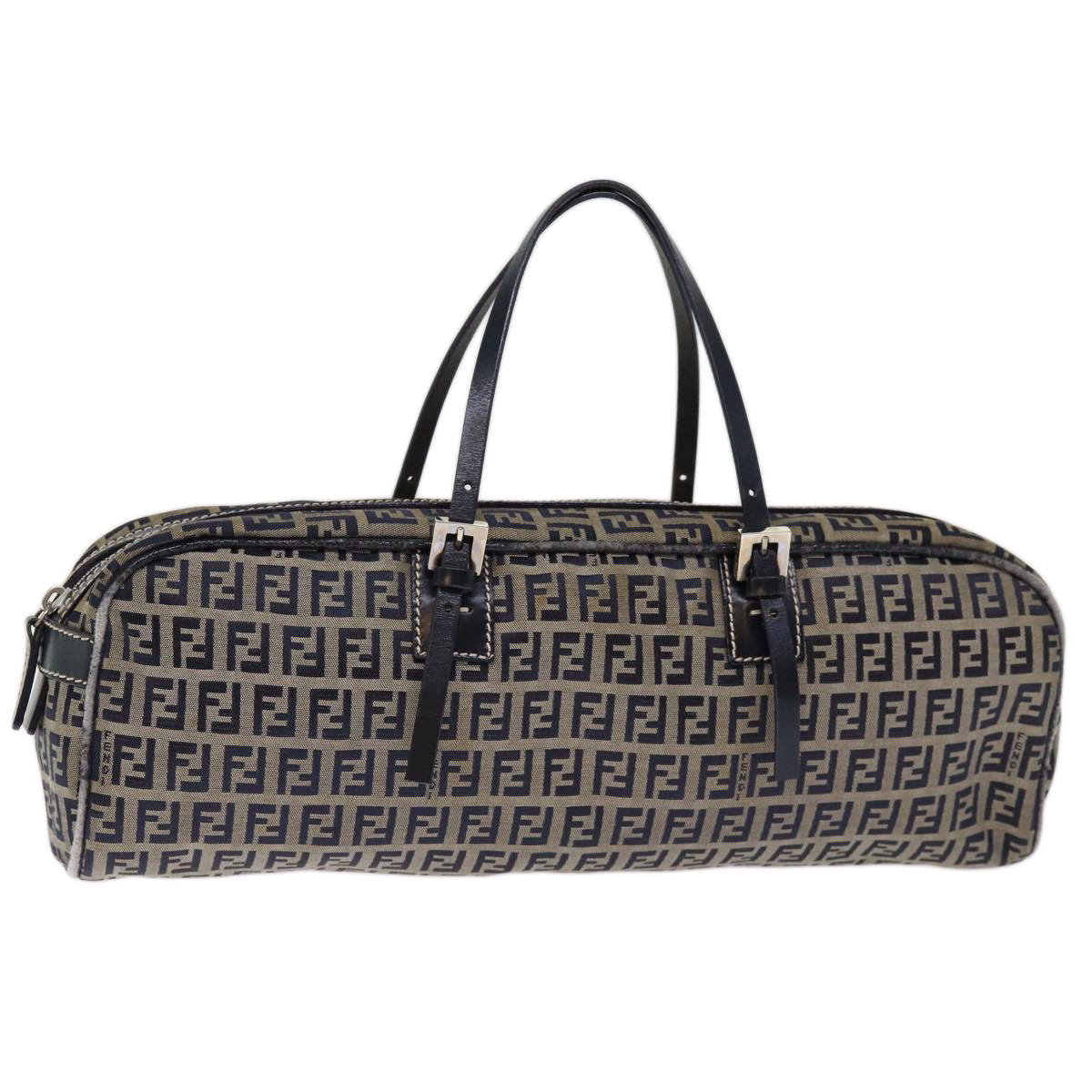 FENDI Zucchino Canvas Hand Bag Navy Auth 73581