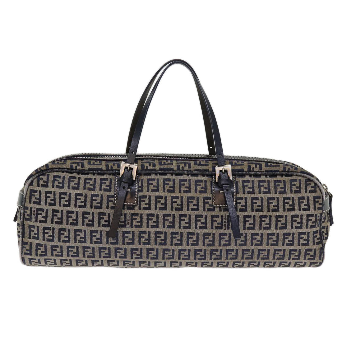 FENDI Zucchino Canvas Hand Bag Navy Auth 73581