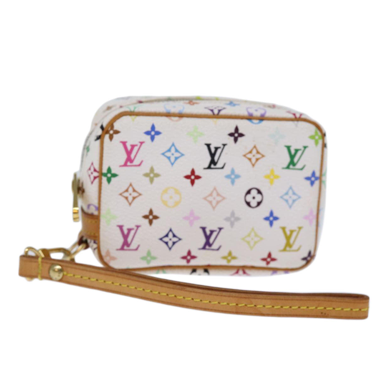 LOUIS VUITTON Monogram Multicolor Trousse Wapity Pouch White M58033 Auth 73790