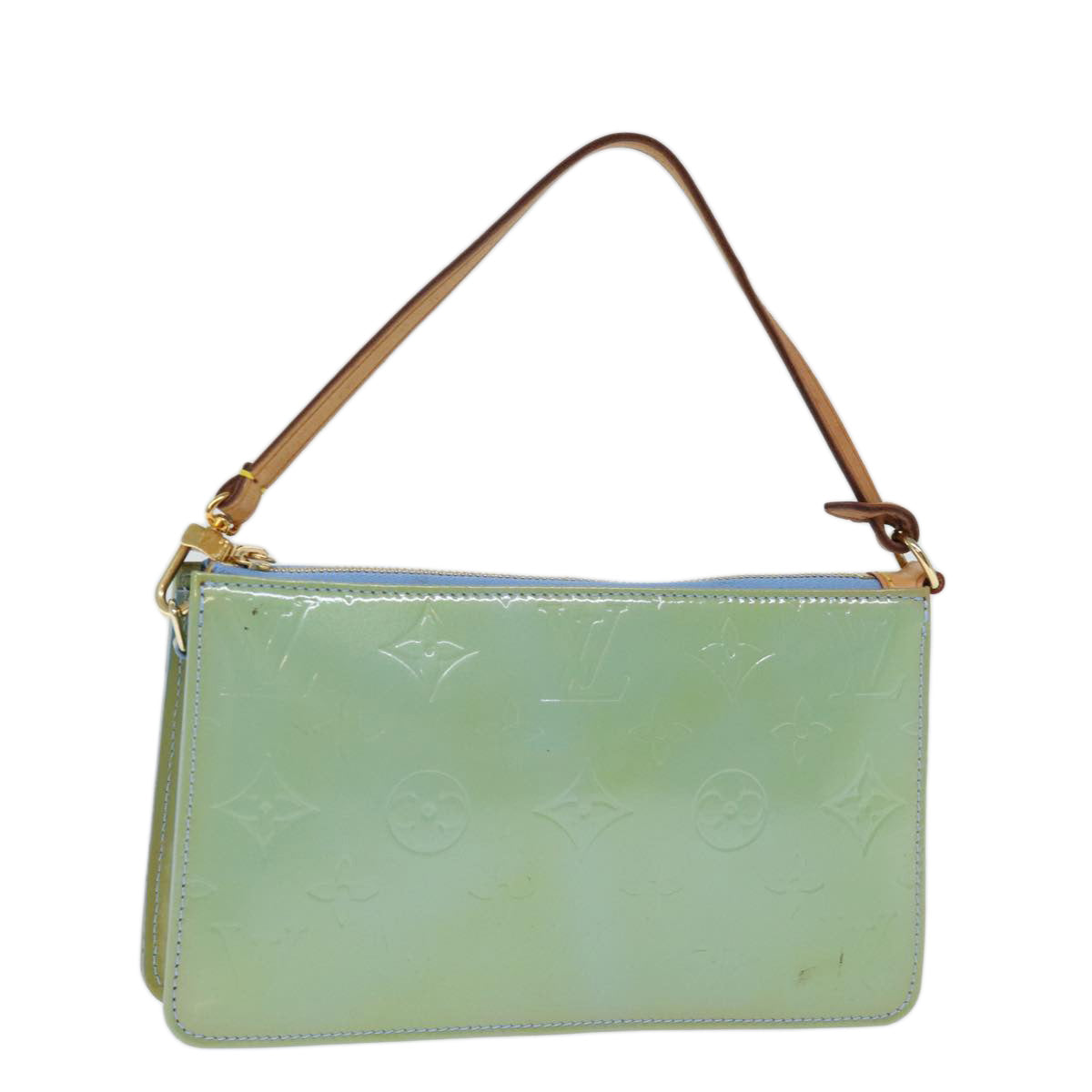 LOUIS VUITTON Monogram Vernis Lexington Pouch Baby Blue M91011 LV Auth 74121