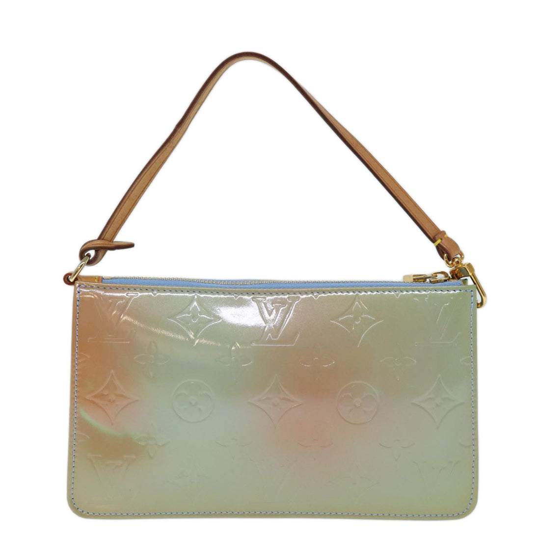 LOUIS VUITTON Monogram Vernis Lexington Pouch Baby Blue M91011 LV Auth 74121