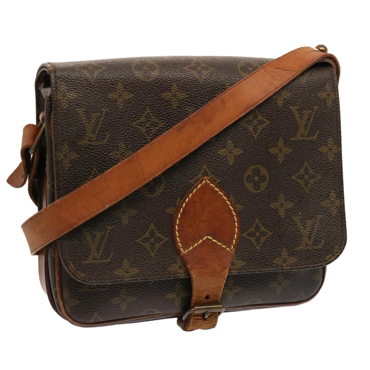 LOUIS VUITTON Monogram Cartouchiere MM Shoulder Bag M51253 LV Auth 74130