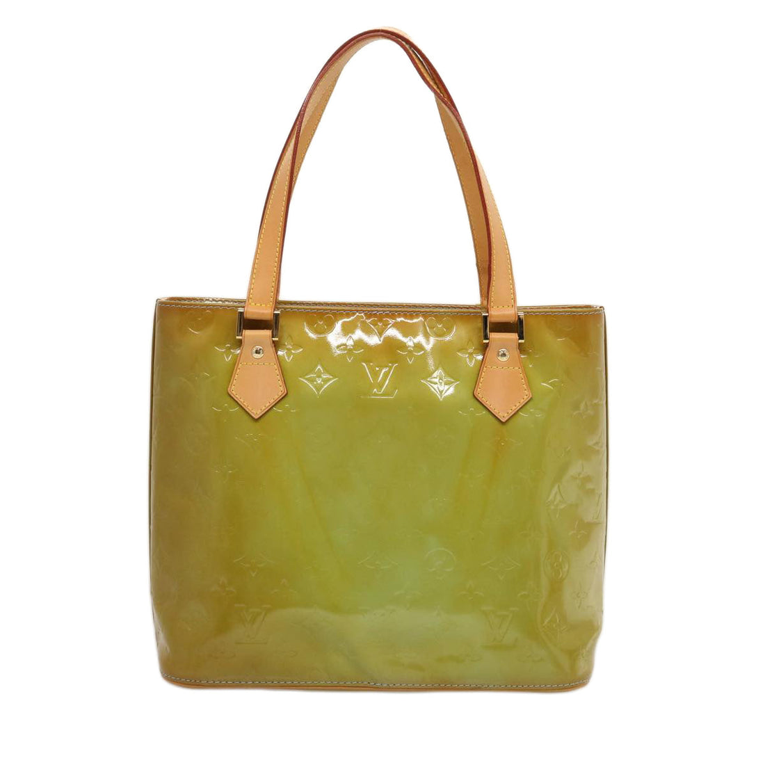 LOUIS VUITTON Monogram Vernis Houston Hand Bag Baby Blue M91005 LV Auth 74142