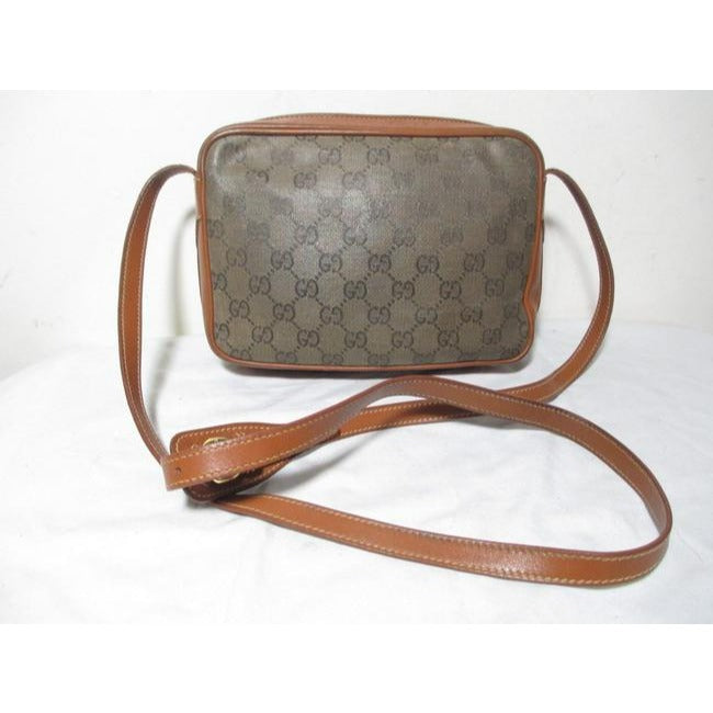 Gucci Supreme W Guccissima Print Removable Red Green Stripe Accents Brown And Gg Leather Hobo