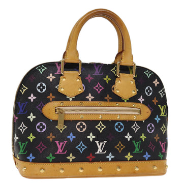 LOUIS VUITTON Monogram Multicolor Alma Hand Bag Black M92646 LV Auth 74284