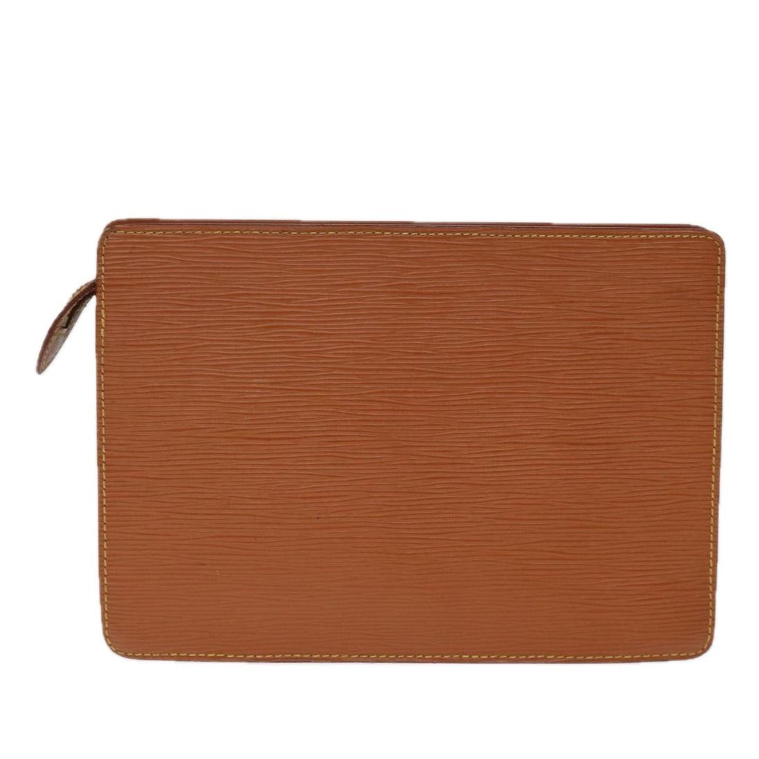 LOUIS VUITTON Epi Pochette Homme Bag Brown Zipang gold M52528 LV Auth 74311