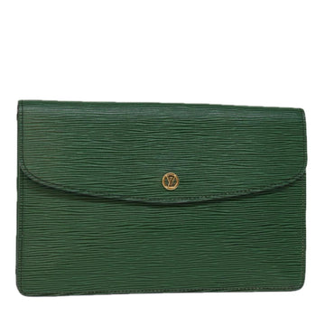 LOUIS VUITTON Epi Montaigne 27 Clutch Bag Green M52654 LV Auth 74313