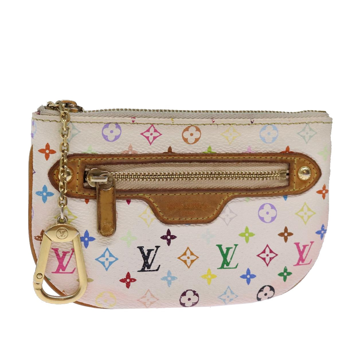 LOUIS VUITTON Monogram Multicolor Pochette MM Pouch White M60028 LV Auth 74328