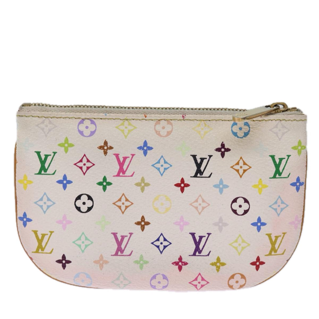 LOUIS VUITTON Monogram Multicolor Pochette MM Pouch White M60028 LV Auth 74328
