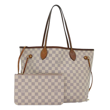 LOUIS VUITTON Damier Azur Neverfull MM Tote Bag N41605 LV Auth 74335