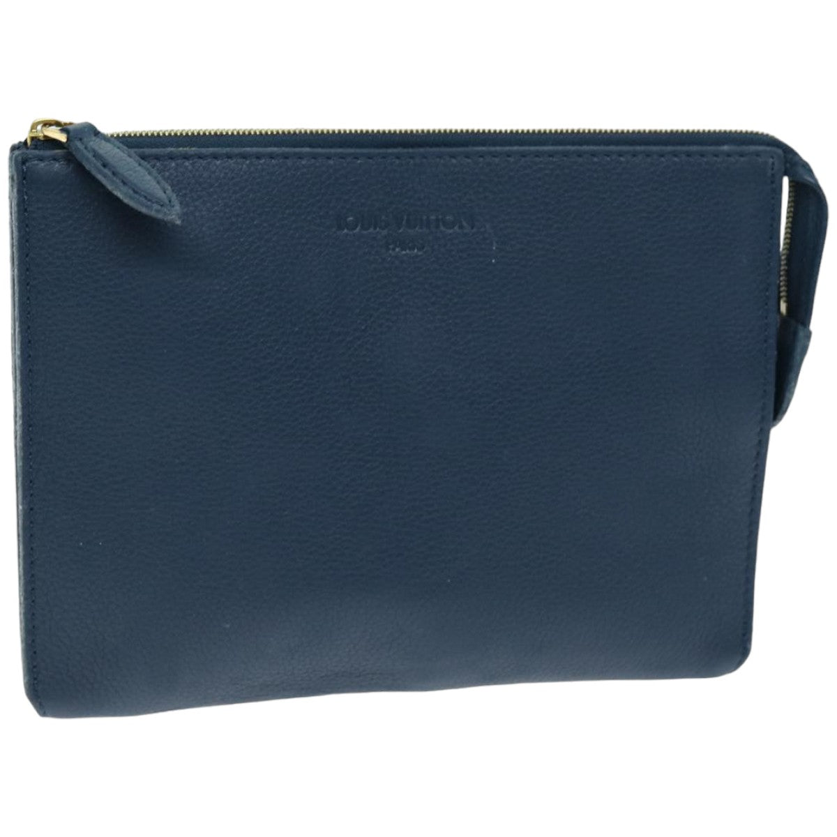 LOUIS VUITTON Pouch Taurillon Leather Navy Orage R99587 LV Auth 74597