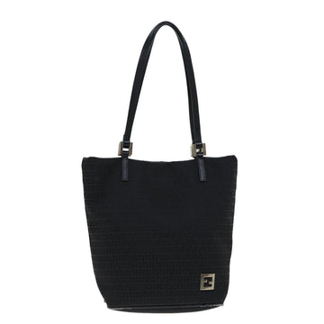 FENDI Zucchino Canvas Hand Bag Black Auth 74840