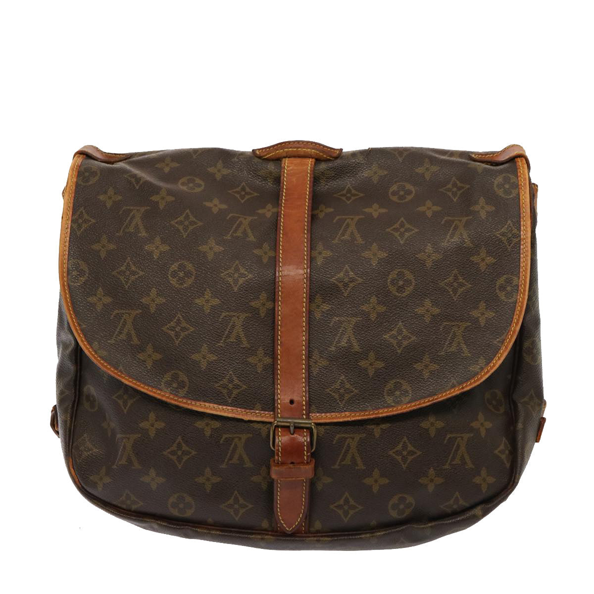 LOUIS VUITTON Monogram Saumur 35 Shoulder Bag M42254 LV Auth 74931