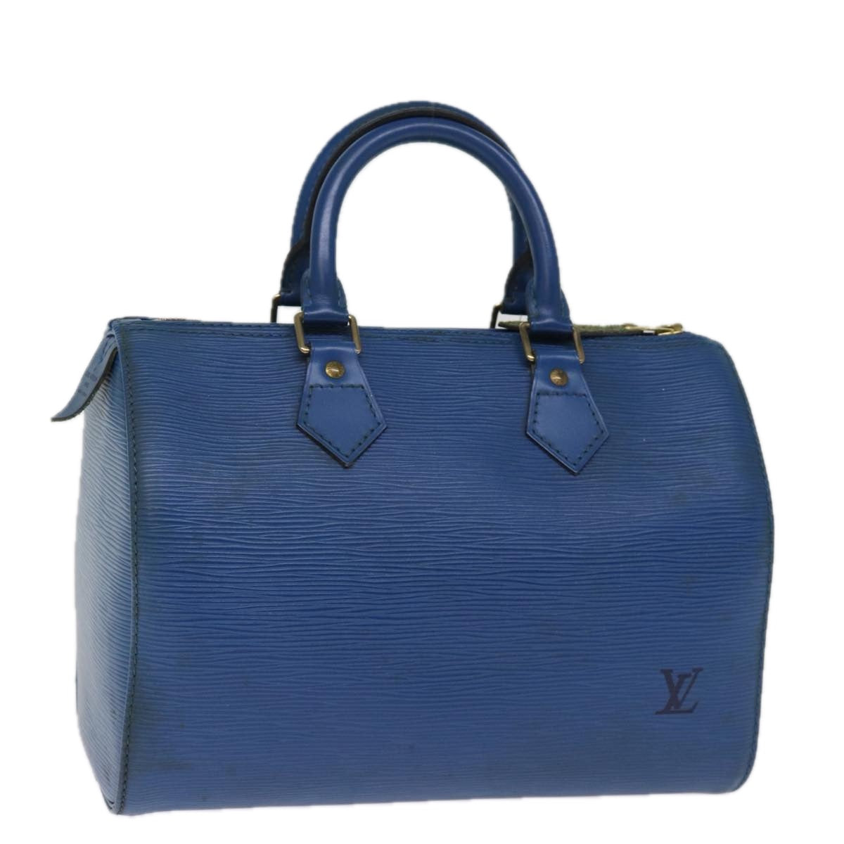 LOUIS VUITTON Epi Speedy 25 Hand Bag Toledo Blue M43015 LV Auth 74998