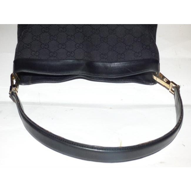 Gucci Gg Supreme Shoulder Guccissima Top Handle Black G Logo Print Leather Canvas Hobo