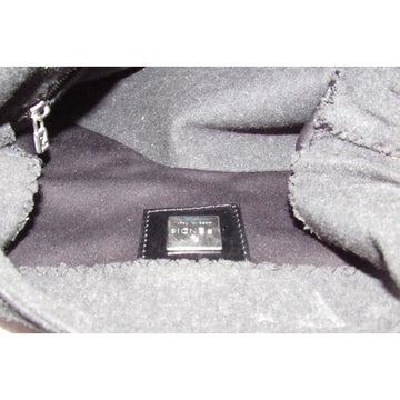 Fendi Shoulder Bag Jersey Mamma Forever Jerseypatent Charcoal Grayblack Wool And Leather Baguette