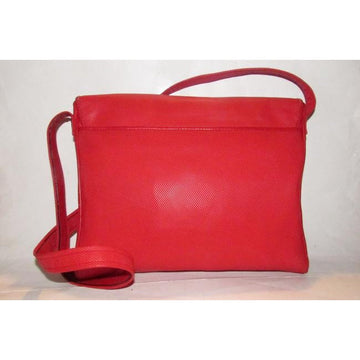 Fendi Sas Envelope Or Shoulder Purse Tomato Red Saffiano Leather And Woven Red And Ivory Jute Cross