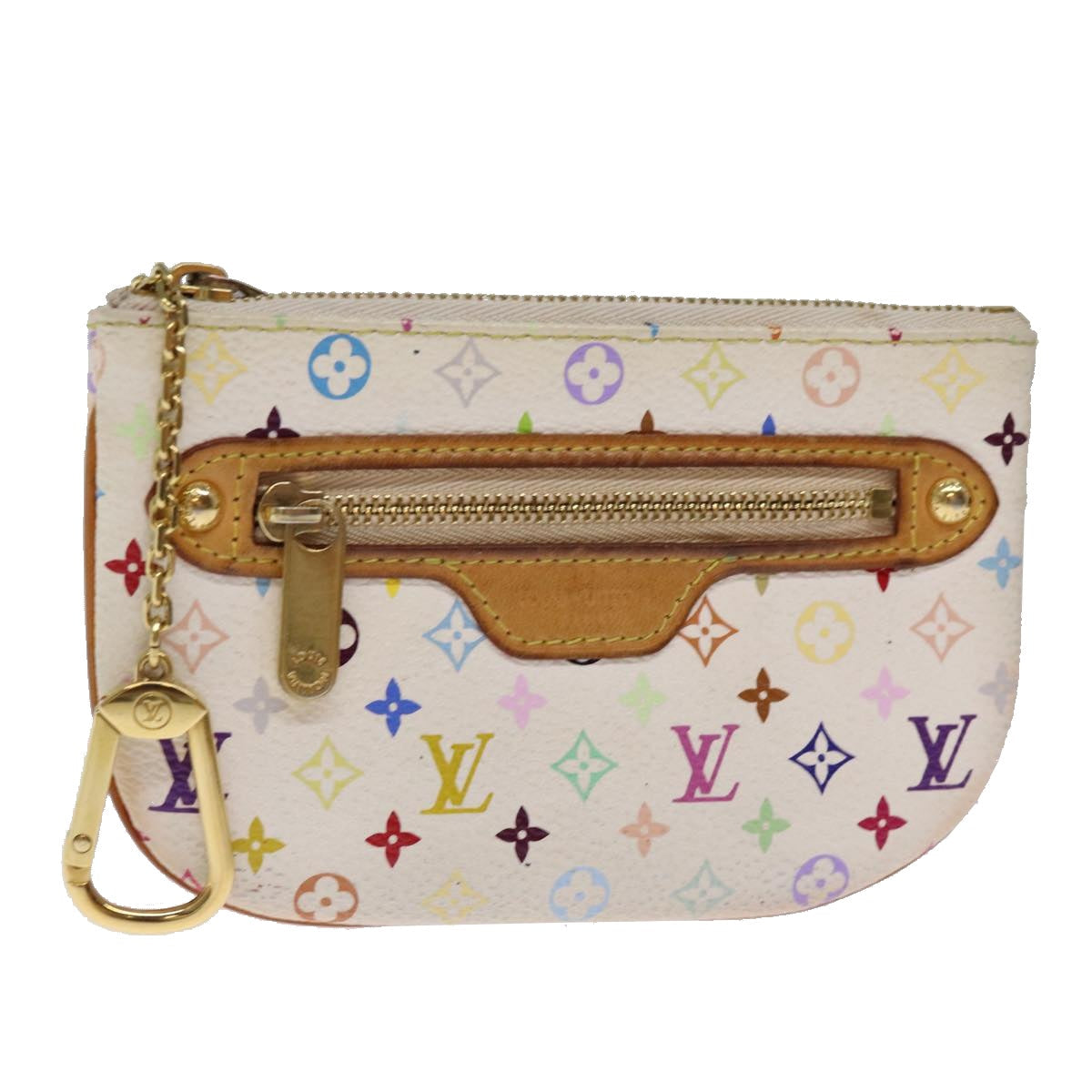 LOUIS VUITTON Monogram Multicolor Pochette MM Pouch White M60028 LV Auth 75045