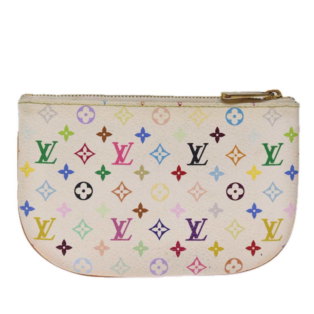 LOUIS VUITTON Monogram Multicolor Pochette MM Pouch White M60028 LV Auth 75045