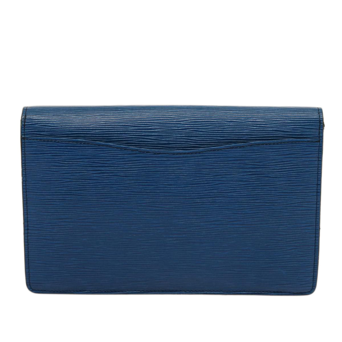 LOUIS VUITTON Epi Montaigne 27 Clutch Bag Blue M52655 LV Auth 75166