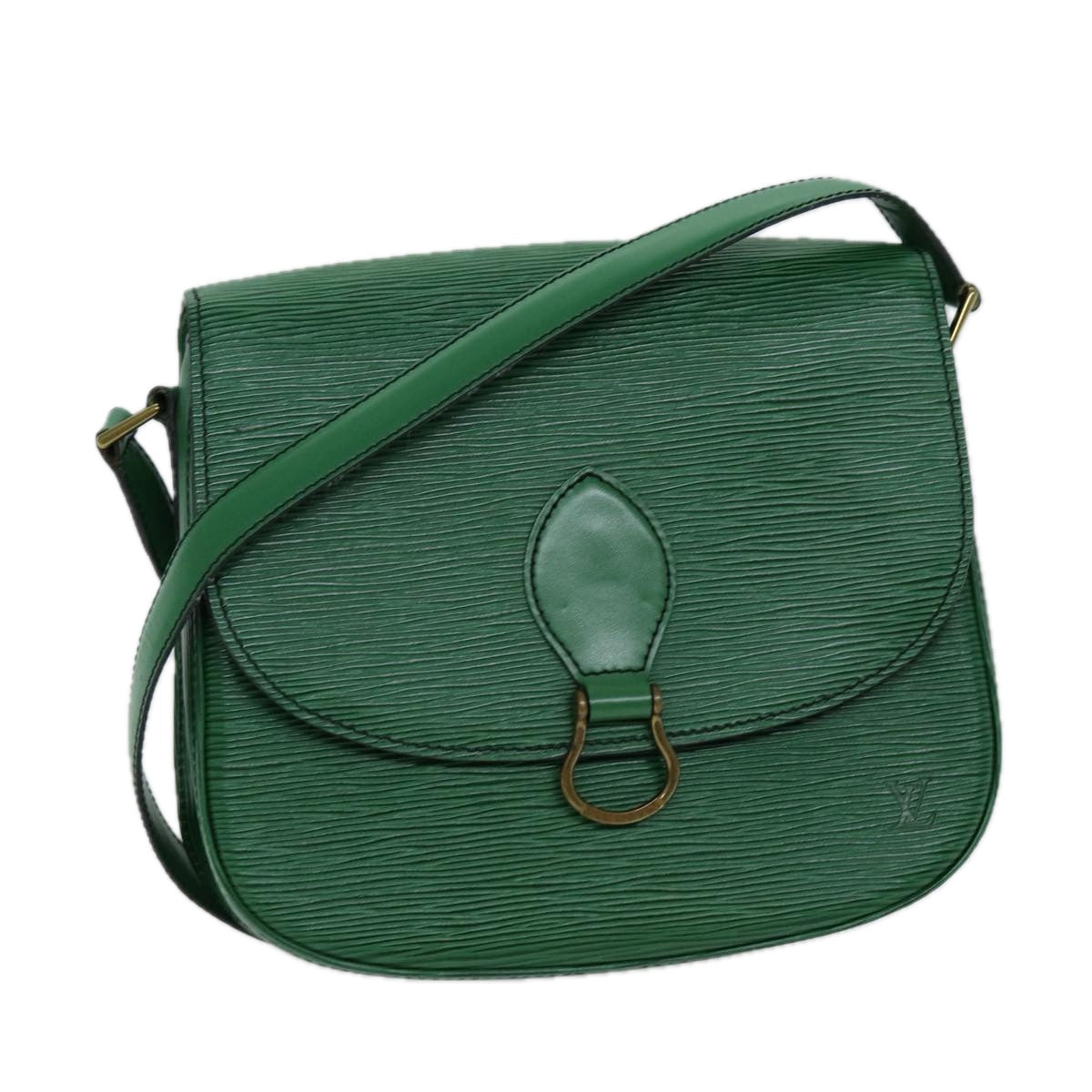 LOUIS VUITTON Epi Saint Cloud GM Shoulder Bag Green M52194 LV Auth 75168