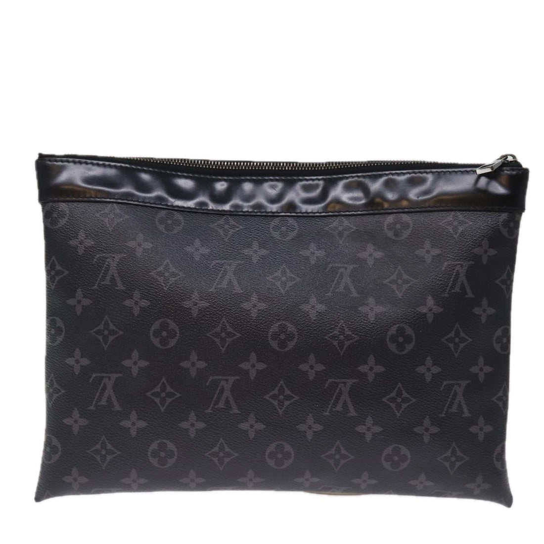 LOUIS VUITTON Monogram Eclipse Pochette Discovery Clutch Bag M62291 Auth 75173