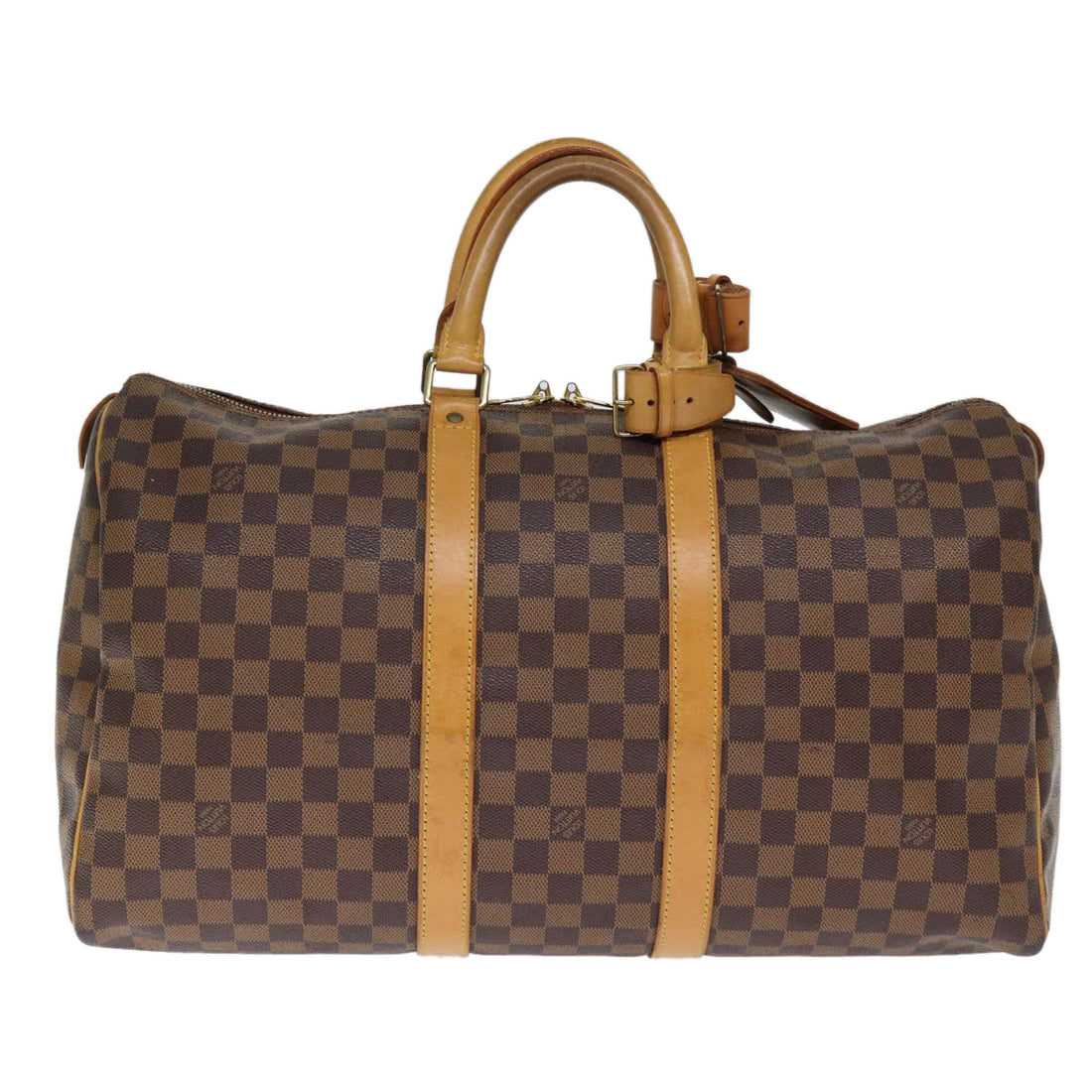 LOUIS VUITTON Damier Ebene Keepall 45 Boston Bag LV Auth 75198A