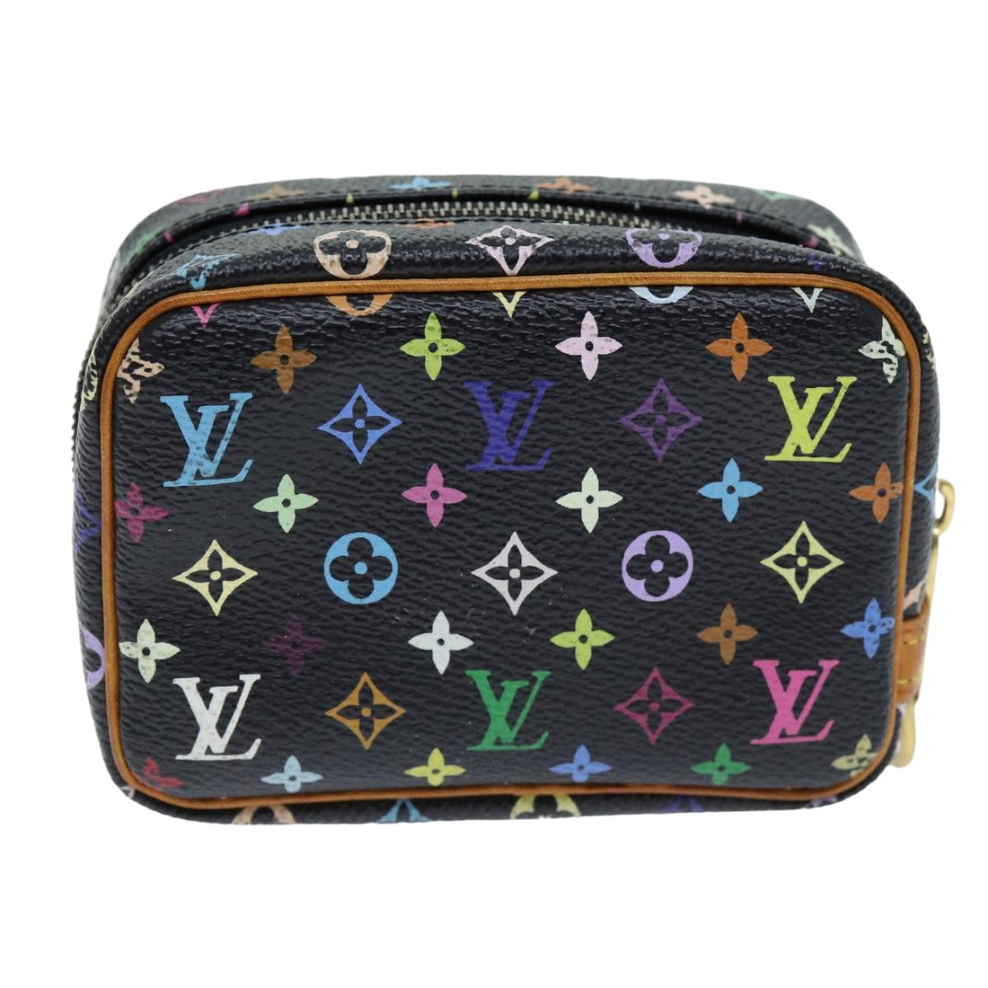 LOUIS VUITTON Monogram Multicolor Trousse Wapity Pouch Black M58034 Auth 75258