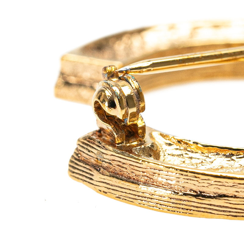 Chanel Rhinestone CC Logo Brooch Metal Brooch in Good condition