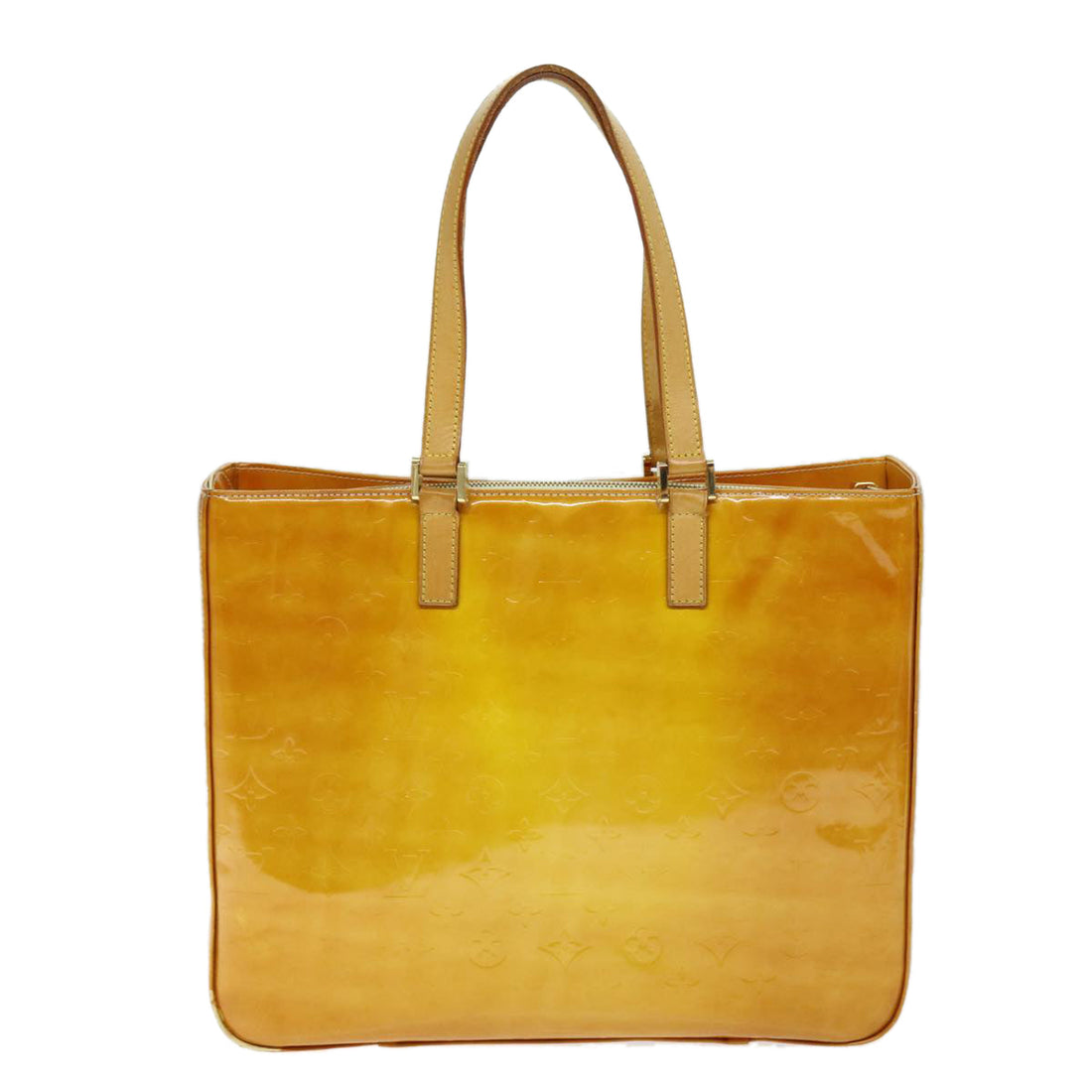 LOUIS VUITTON Monogram Vernis Columbus Tote Bag Yellow M91047 LV Auth 75400