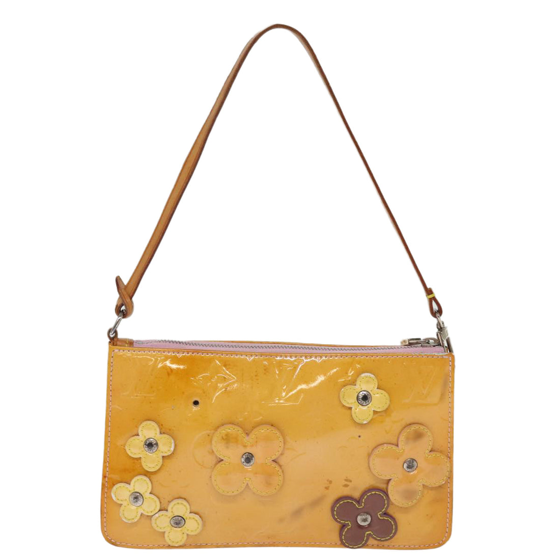 LOUIS VUITTON Monogram Vernis Flower Lexington Pouch Pink M92248 LV Auth 75514