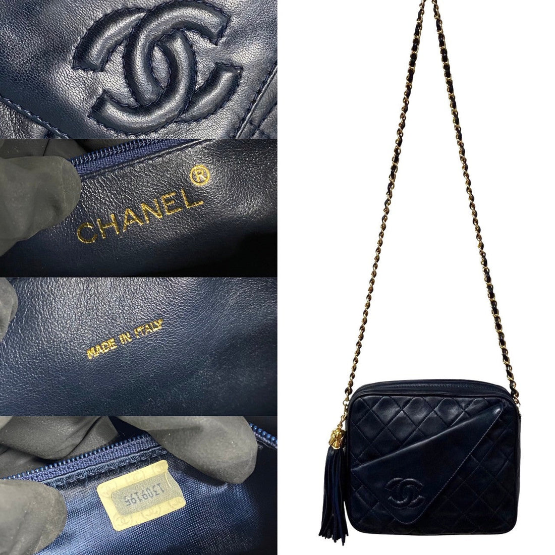 Chanel CC Quilted Leather Tassel Camera Bag  Leather Crossbody Bag in Good condition