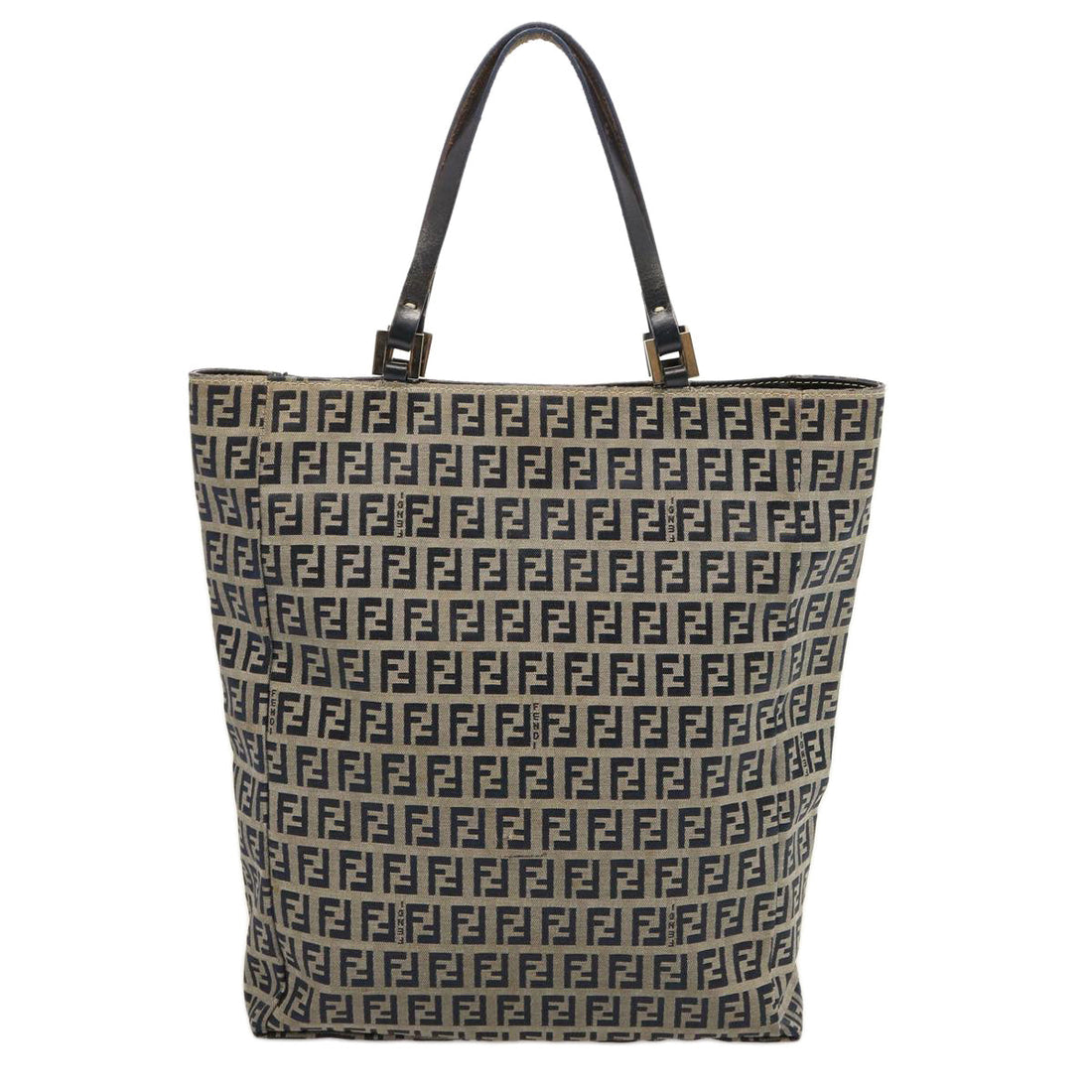 FENDI Zucchino Canvas Tote Bag Navy Auth 75609