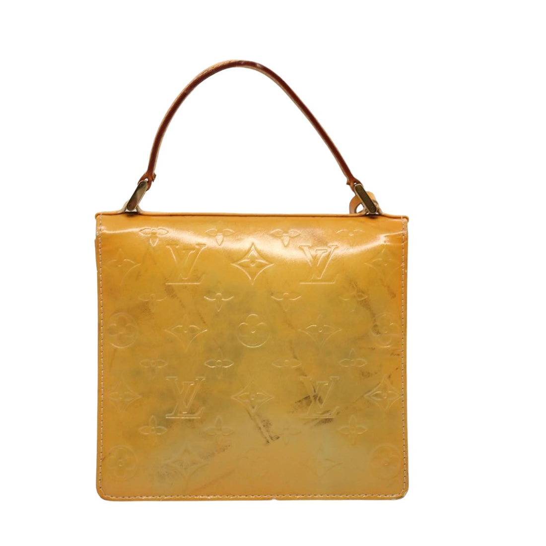 LOUIS VUITTON Monogram Vernis Spring Street Hand Bag Gris M91029 LV Auth 75739