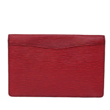 LOUIS VUITTON Epi Montaigne Clutch Bag Red M52657 LV Auth 75848