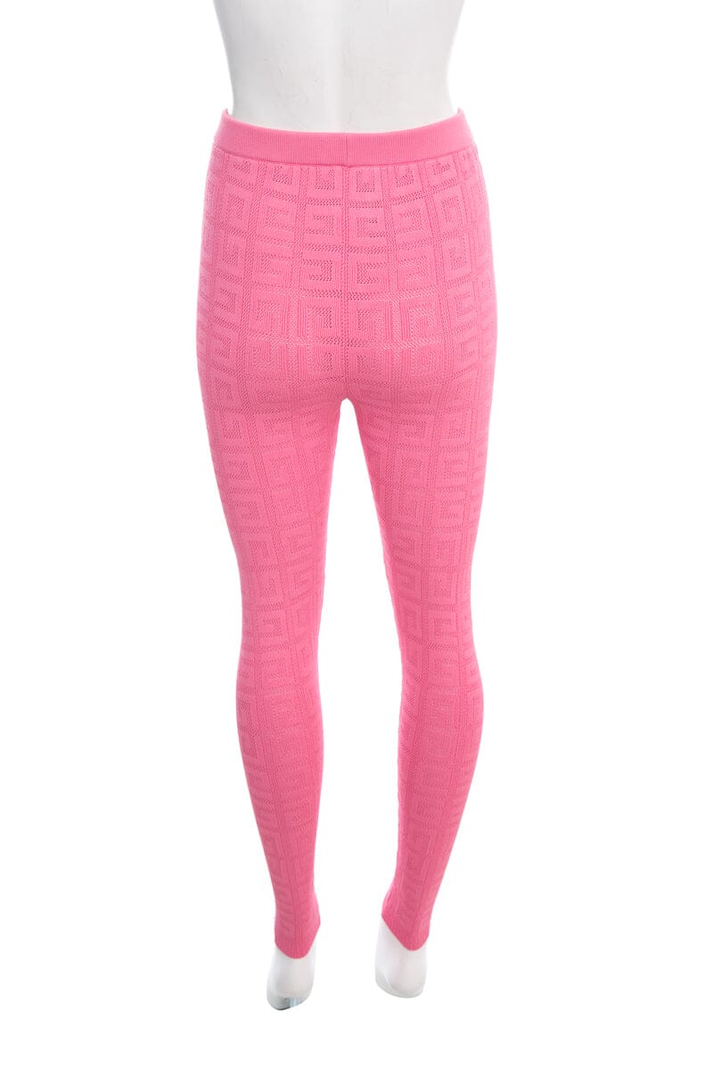 Givenchy Pink Knit Logo Leggings SZ XS