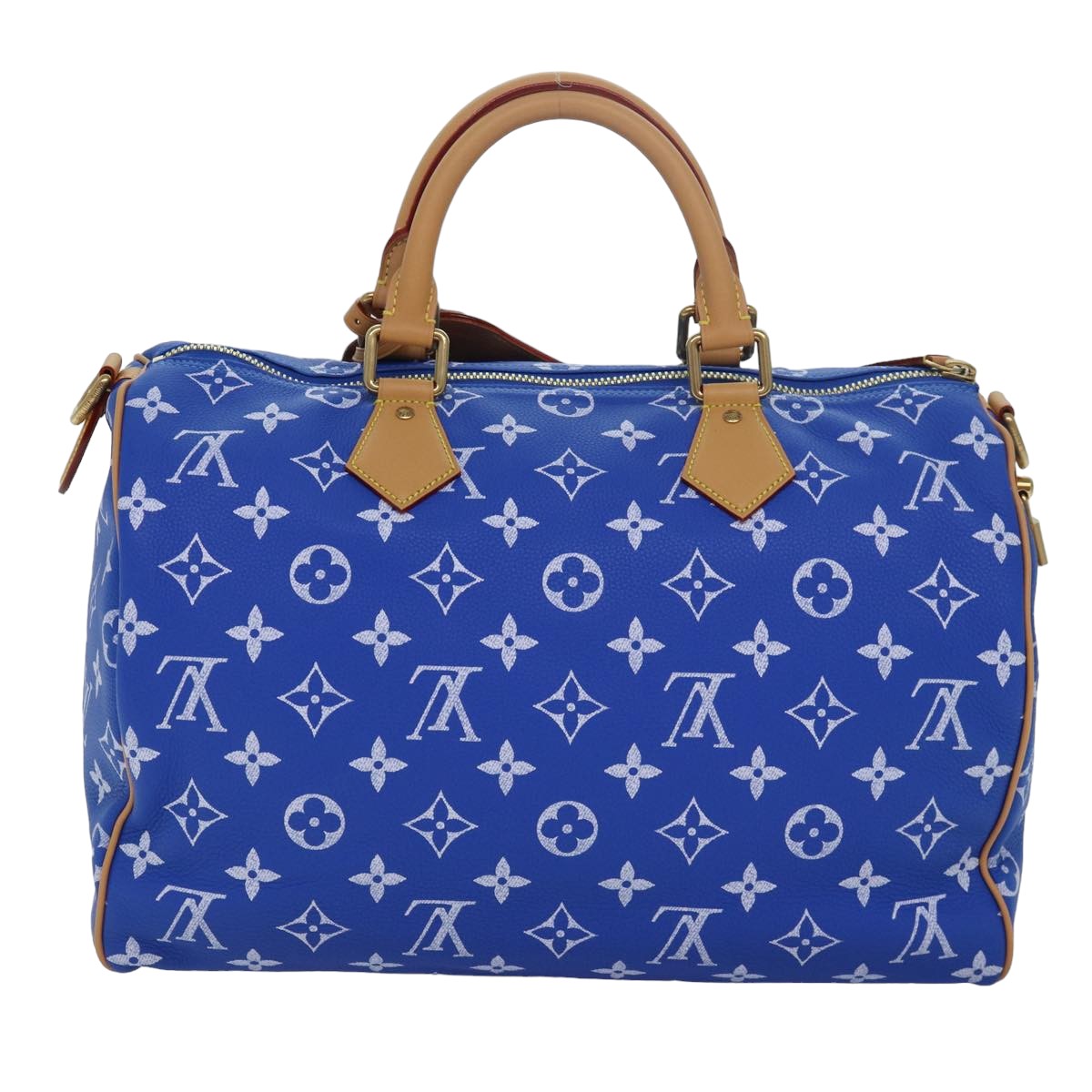 LOUIS VUITTON Monogram Speedy P9 Bandouliere 40 Hand Bag Blue M24418 Auth 76198S