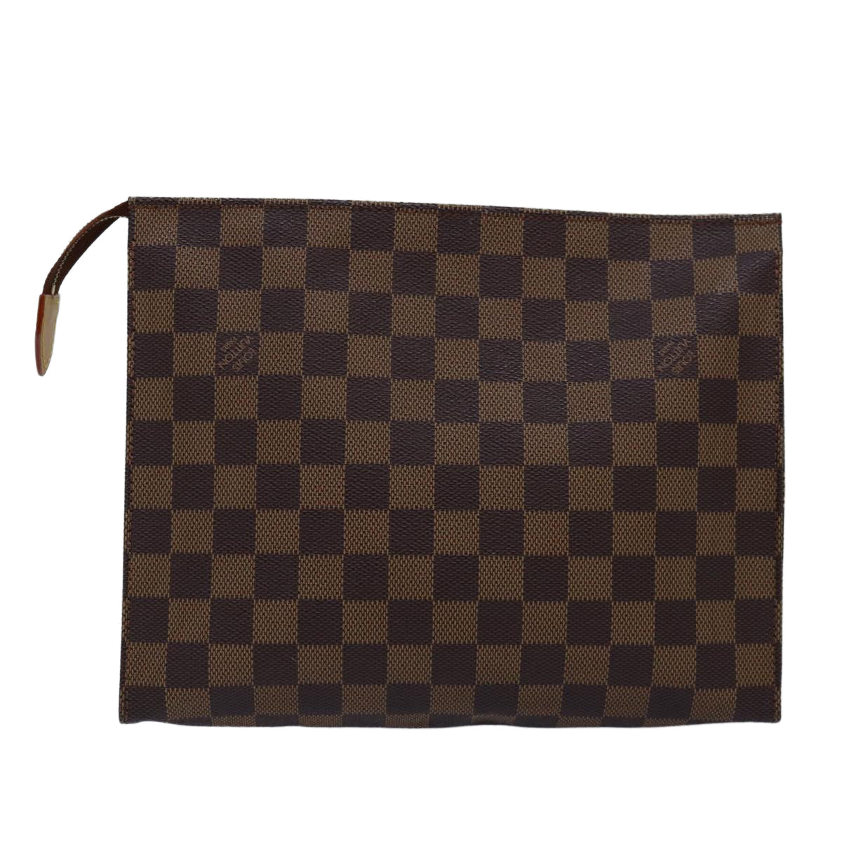 LOUIS VUITTON Damier Ebene Poche Toilette 26 Pouch N47543 LV Auth 76220