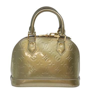 LOUIS VUITTON Monogram Vernis Alma BB Hand Bag 2way Veil Olive M91584 Auth 76298