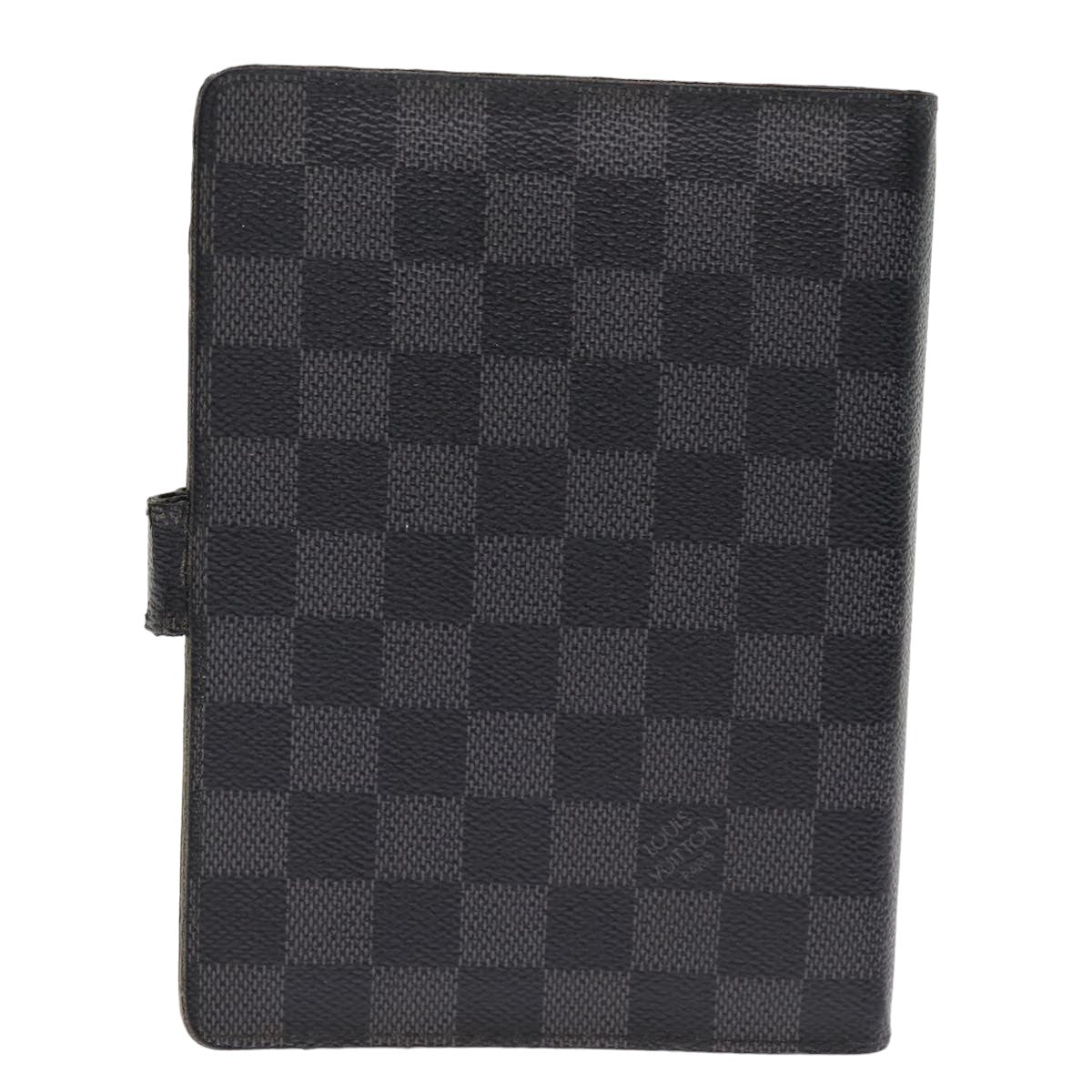 LOUIS VUITTON Damier Graphite Agenda MM Day Planner Cover R20242 LV Auth 76446